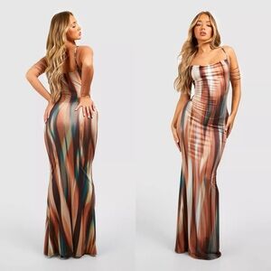 Boohoo // Tie Dye Drape Maxi Dress